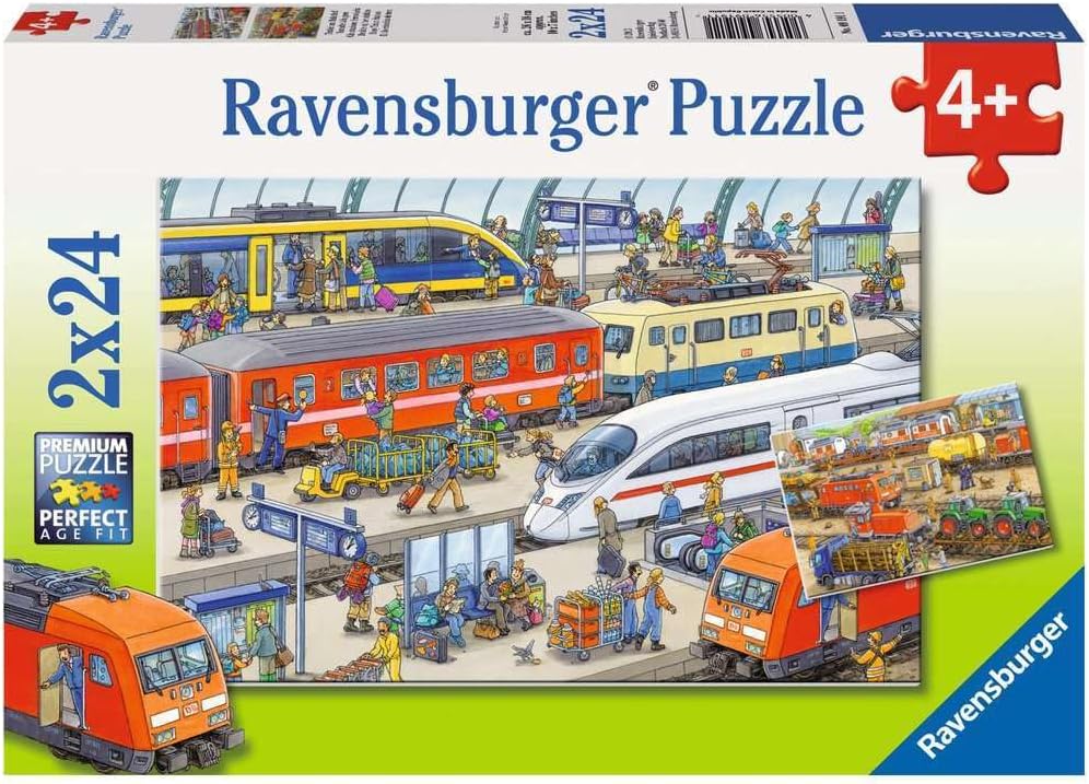 Ravensburger Busy Train Station Jigsaw Puzzle (2 x 24 Piece)