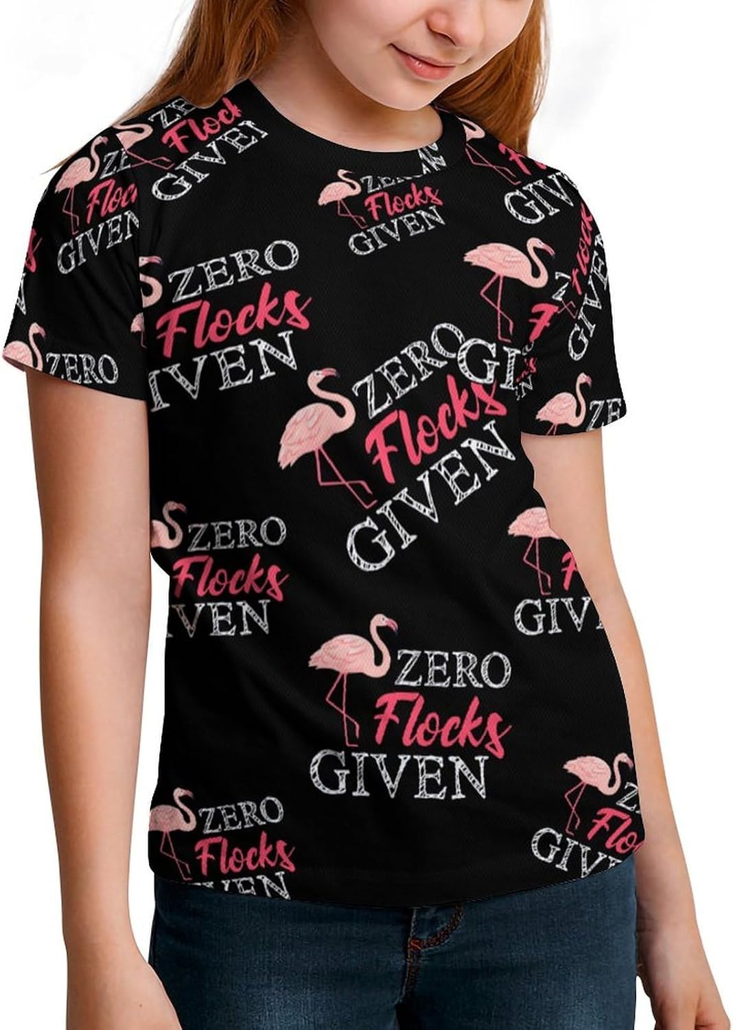Funny Flamingos Zero Flocks Given T Shirt for Boy Girl Top Short Sleeve T-Shirt Graphic Tee