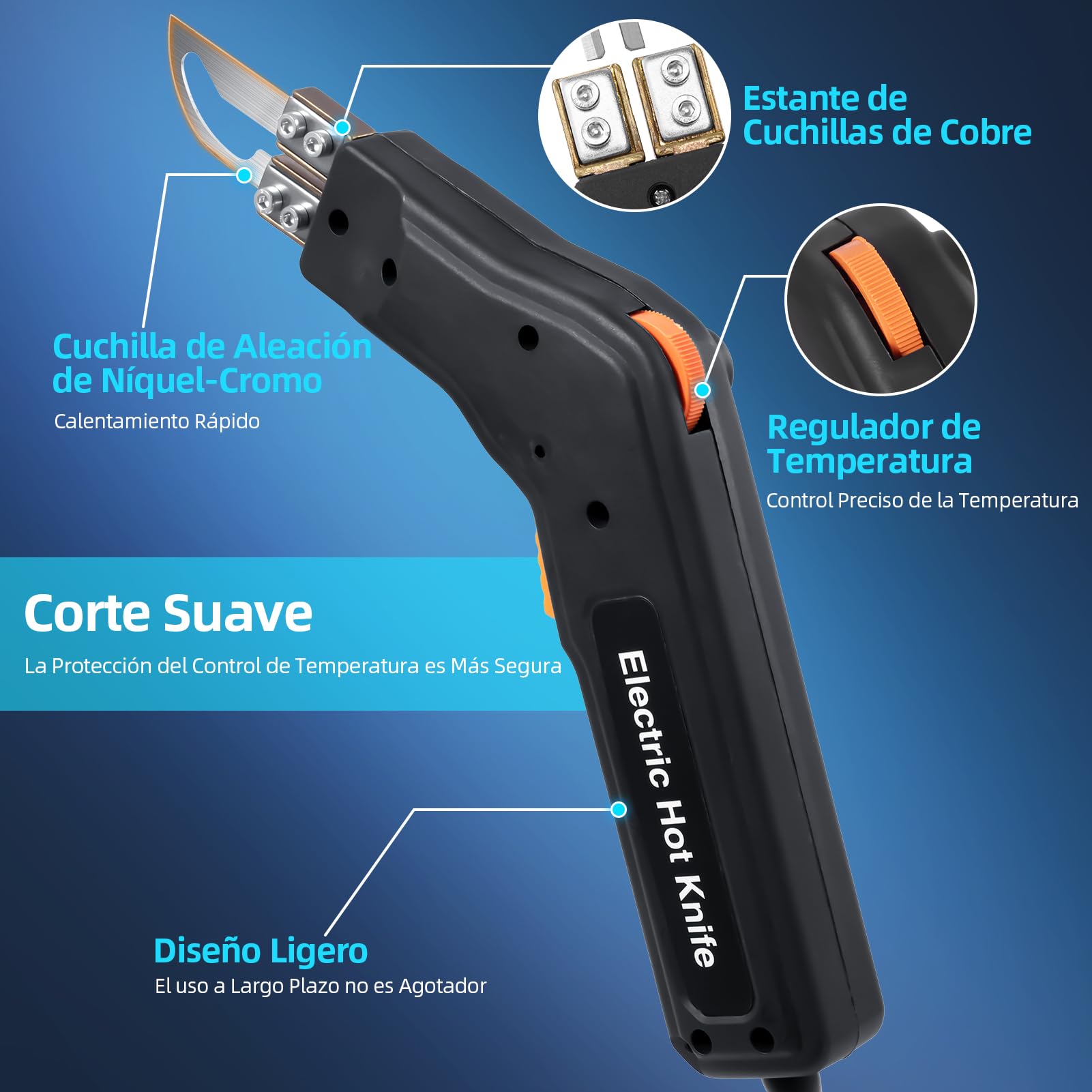 Cortador Poliestireno, Cortador de Espuma con 3 Cuchillas Nichrom, 0-600℃ 300W Cortador de Espuma Eléctrico, para Poliestireno EPS EPP KT Board EVA PU