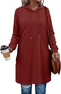 KISSMODA Women's Long Sleeve Tunic Tops with Pockets - Casual Loose Fit Fall Tunics for Leggings S-3XL