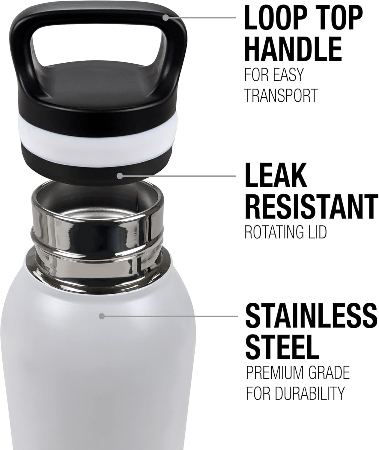 Spongebob OFFICIAL Squidward Angry Face 24 oz Insulated Canteen Water Bottle, Leak Resistant, Vacuum Insulated Stainless Steel with Loop Cap