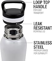 Vista 5 de Blue Beetle (2023) OFFICIAL Circuit Beetle Logo - Botella de agua aislada de 24 onzas, resistente a fugas, acero inoxidable aislado al vacío