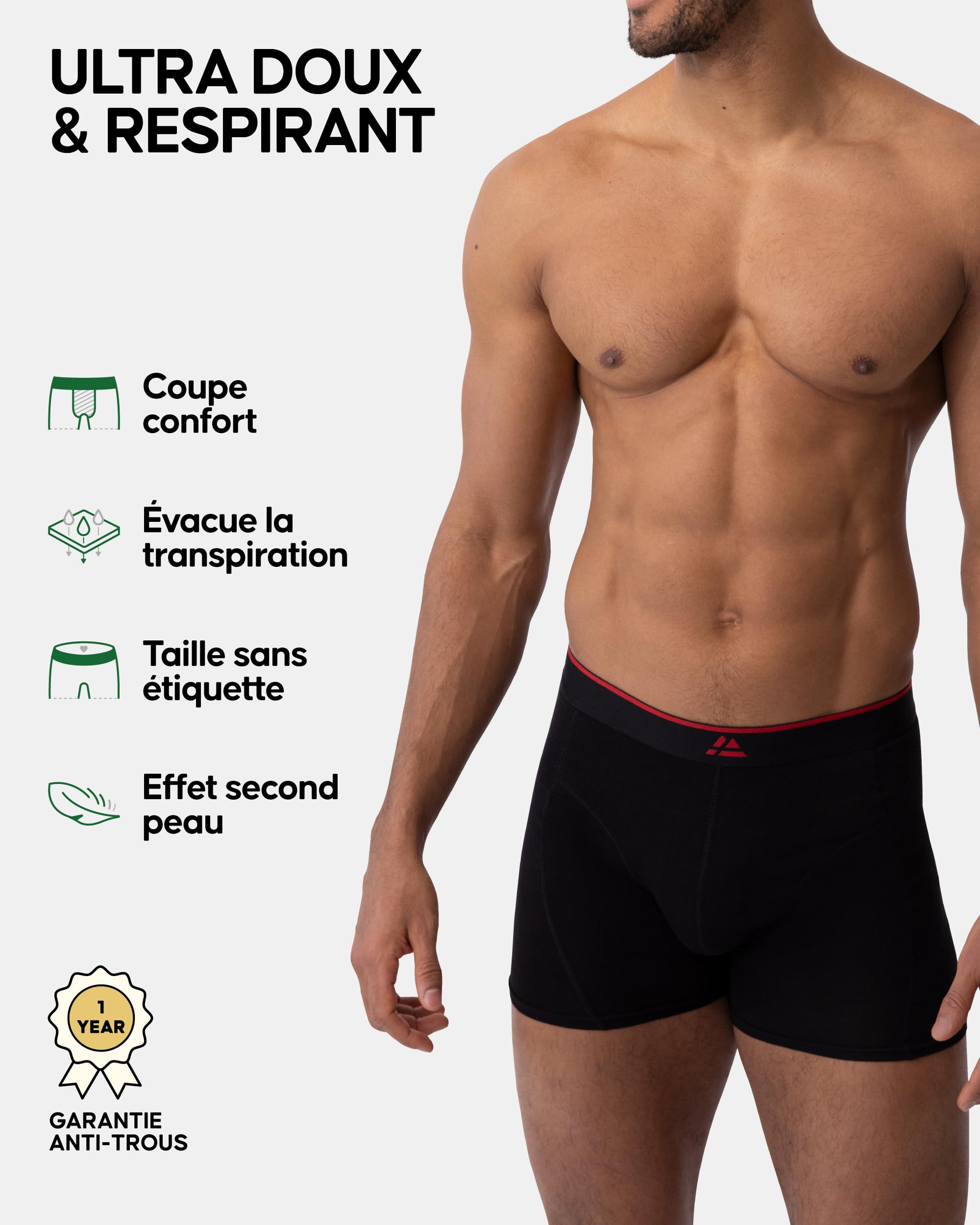 DANISH ENDURANCE Boxer en Bambou pour Hommes, sous-vêtements Respirants, Calçons Doux et Antibactériens, avec ou sans Braguette, Lot de 3