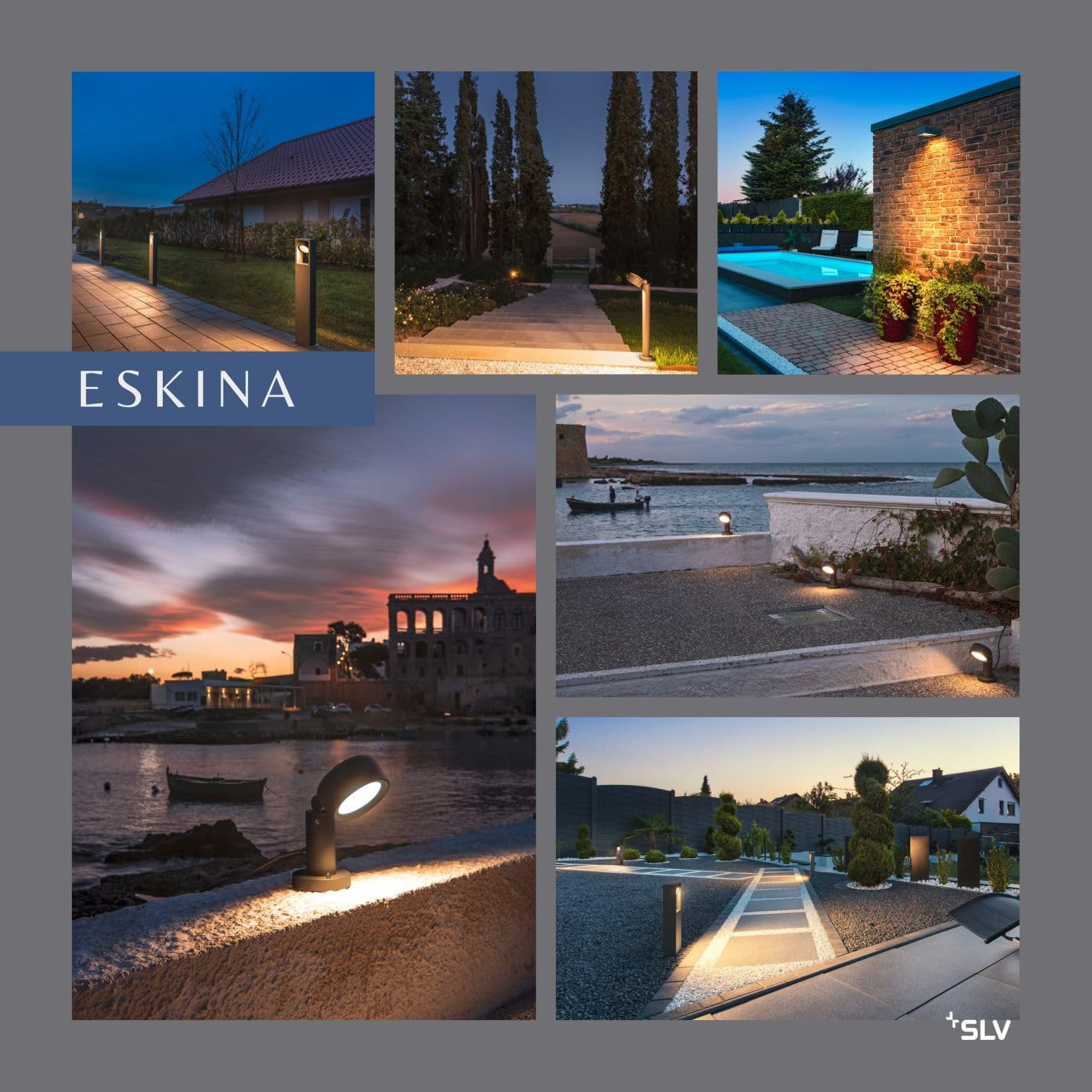 SLV ESKINA FRAME | Wandaufbauleuchte, Außenbeleuchtung von Hauseingang, Wänden, Terrassen, Fassaden, Treppen, LED Wandleuchte, Aussenleuchte | LED Inside, CCT switch 3000/4000K