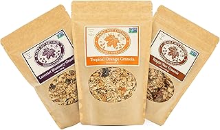 Maple Nut Kitchen Artisanal Variety Pack Granola Bites - Lavender Blueberry, Tropical Orange, Maple Nut Granola | 10 oz Each | Gluten-Free, Vegan, Delicious Breakfast Treats | 3-Pack
