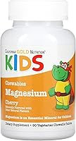 Vista 1 de California Gold Nutrition Magnesio masticable para niños, cereza, 90 tabletas vegetarianas (50 mg por tableta)