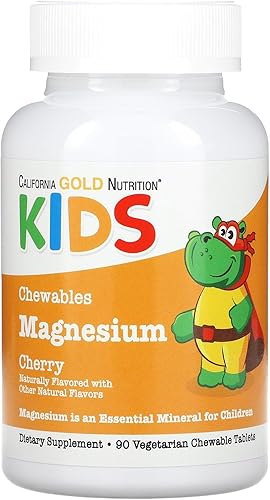 Chewable Magnesium for Children, Cherry Flavor, 90 Vegetarian Tablets, California Gold Nutrition