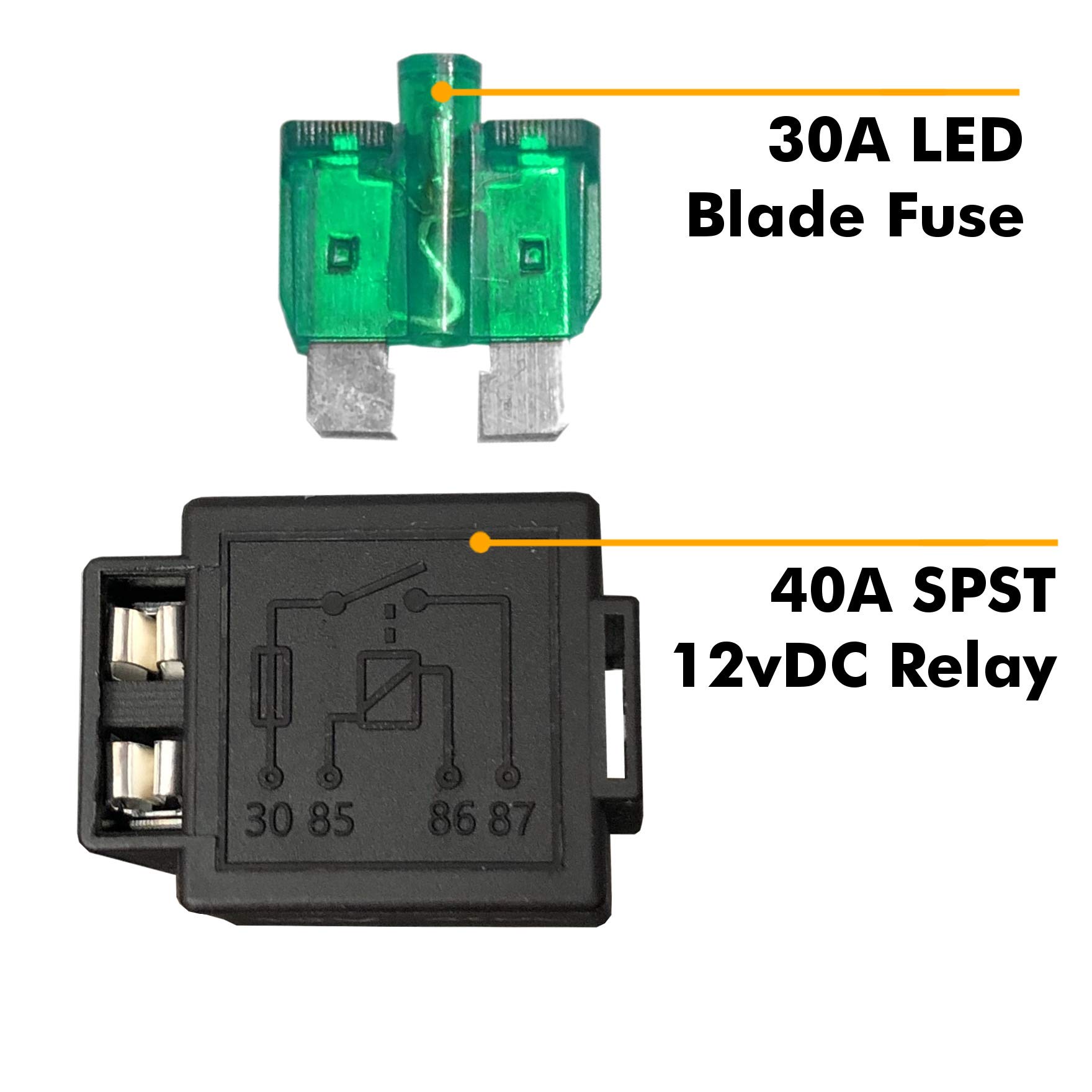 MGI SpeedWare 80 Amp Relay 2-Pack - Heavy Duty 12V SPST Relay With Socket