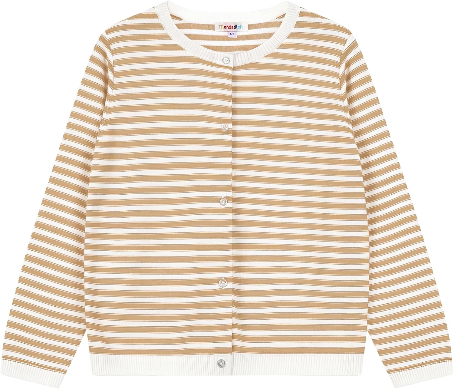 Girl's Striped Cardigan Toddler Long Sleeve Crewneck Knit Shrug Cardigans Sweater Outwear Tops