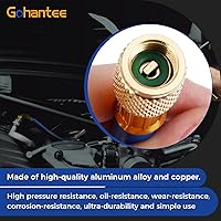 Vista 5 de gohantee Inyector de tinte de aceite de CA R12 para R134a R22 2oz A/C Herramienta de inyección de aire acondicionado hembra 1/4 "SAE x macho 1/4" SAE