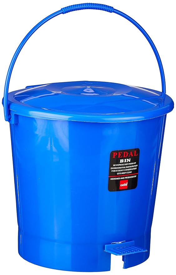 Cello Plastic Pedal Bin with Garbage Bucket – Small, 6 Litre, Blue, Set of 1 at Rs. 206