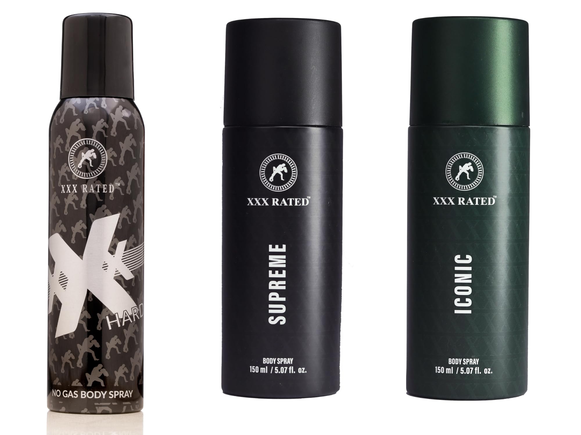 XXX Rated Iconic, Supreme & Hard No Gas Body Spray Combo | Classic, Premium & Strong Fragrance | 150+150+120 Ml-picture-29
