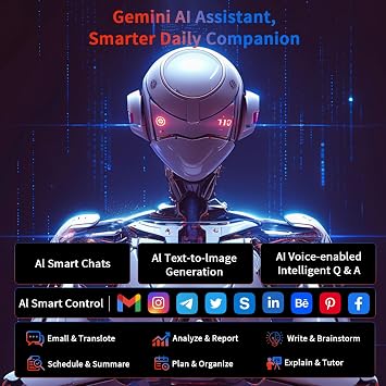 10 inch Tablet with Keyboard - 2026 Gemini AI Android 16 Tablet,Silver Case