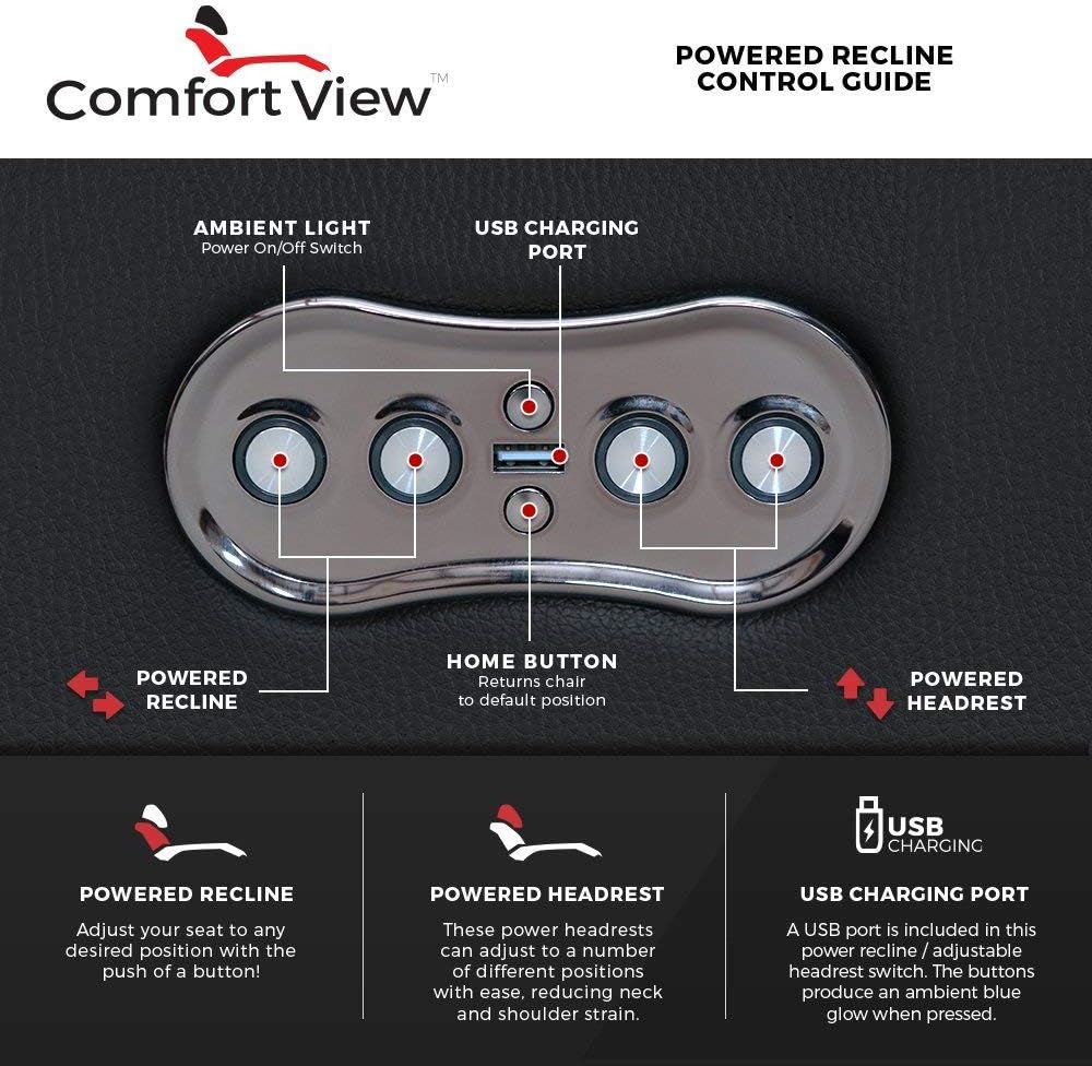 Seatcraft Julius - Big & Tall - Home Theater Seating - Living Room - 400 lbs Capacity - Italian Leather - Power Recline - Powered Headrest - USB Charging,Cupholders,Arm Storage,Single Recliner,Black