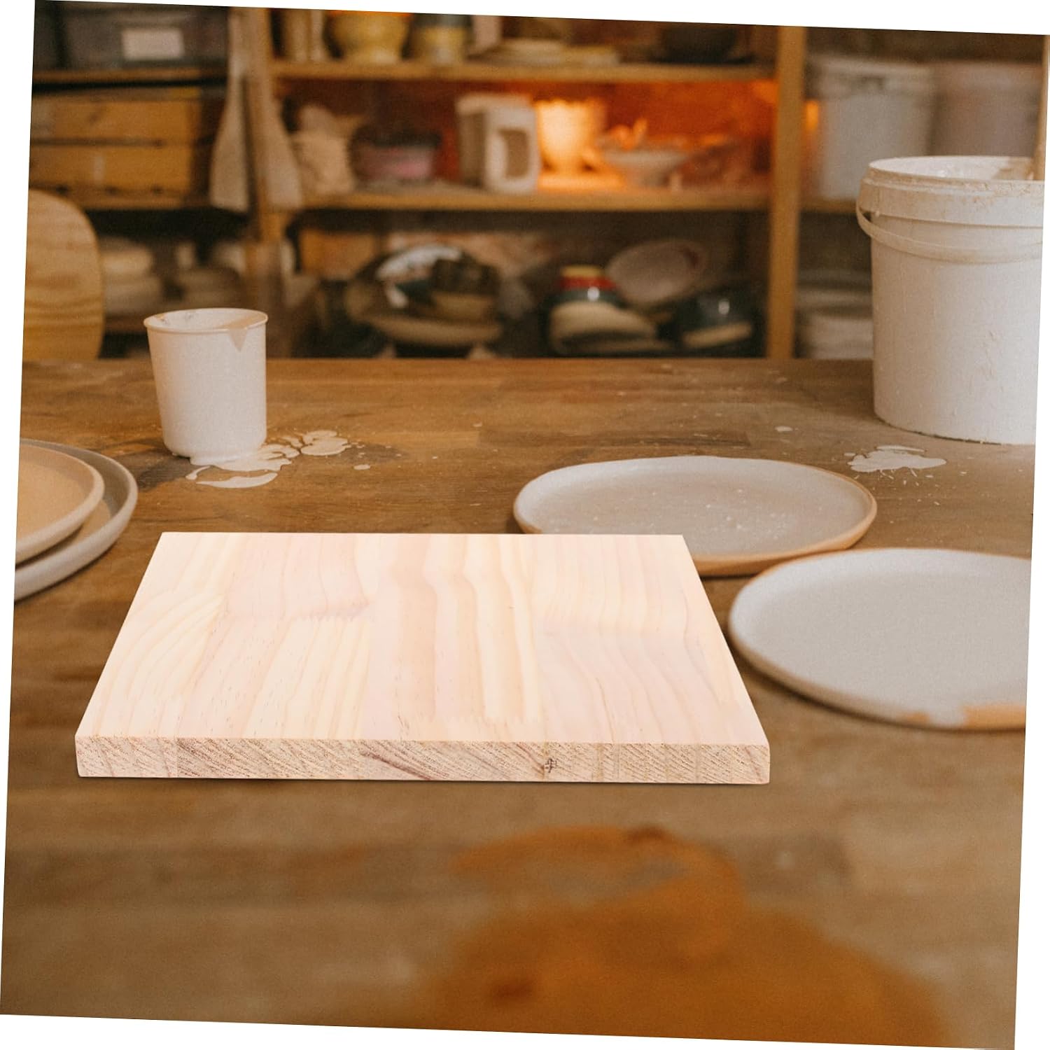 Handmade Solid Wood Sculpture Base Pottery Clay Board Mason Board Pad Clay Carving Tools