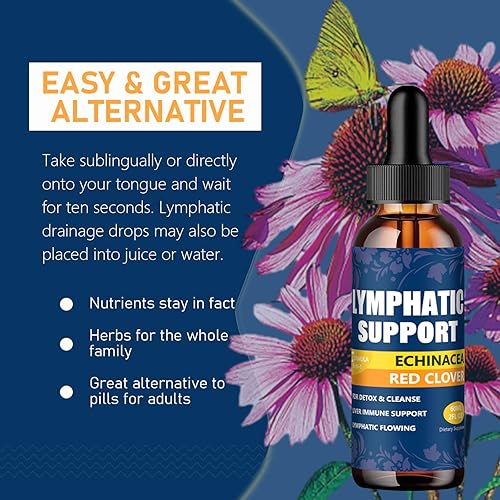 Miniatura 7 de Gotas de drenaje linfático para limpieza de desintoxicación del sistema linfático, 2 onzas, uso con masaje linfático, fórmula de suplemento de apoyo