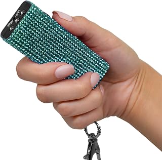 Guard Dog Security Mini Stun Gun Keychain Bling It On, Powerful Stun Gun for Women Self Defense with LED Flashlight, USB Rechargeable, Rhinestone and Compact Design