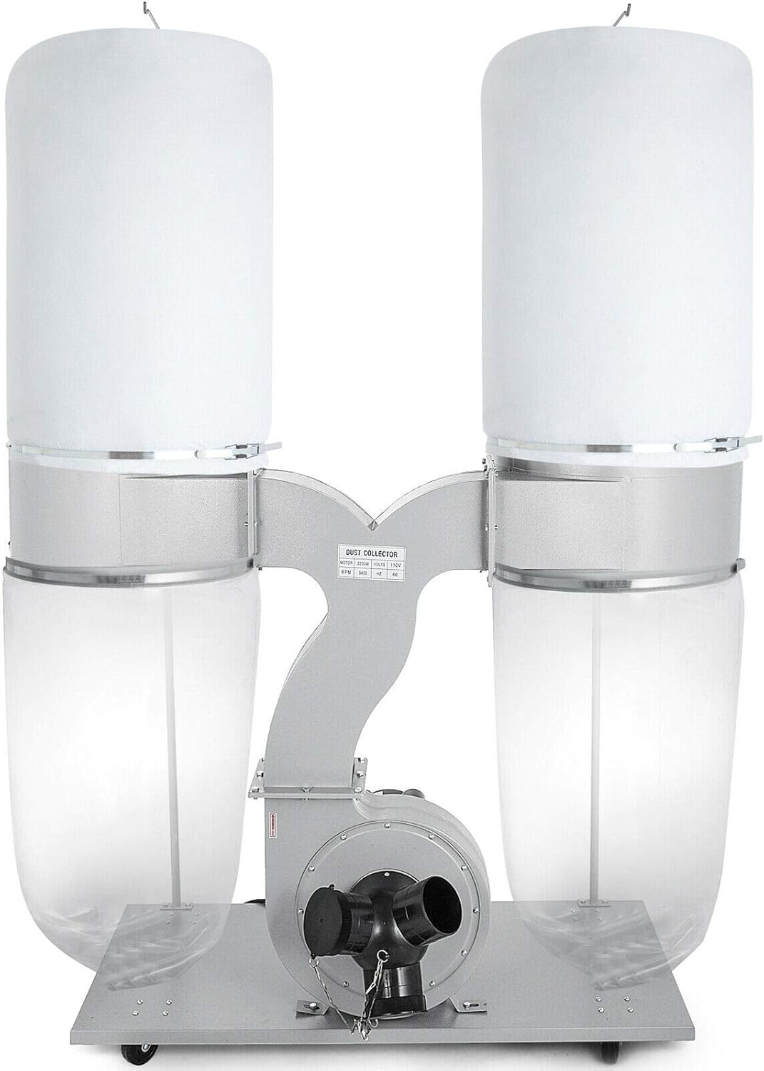 Mophorn 3HP Dust Collector with 2800 CFM Air Flow Bag Dust Collector 110V Portable Dust Collector 5 Micron Bag Filtration - - 