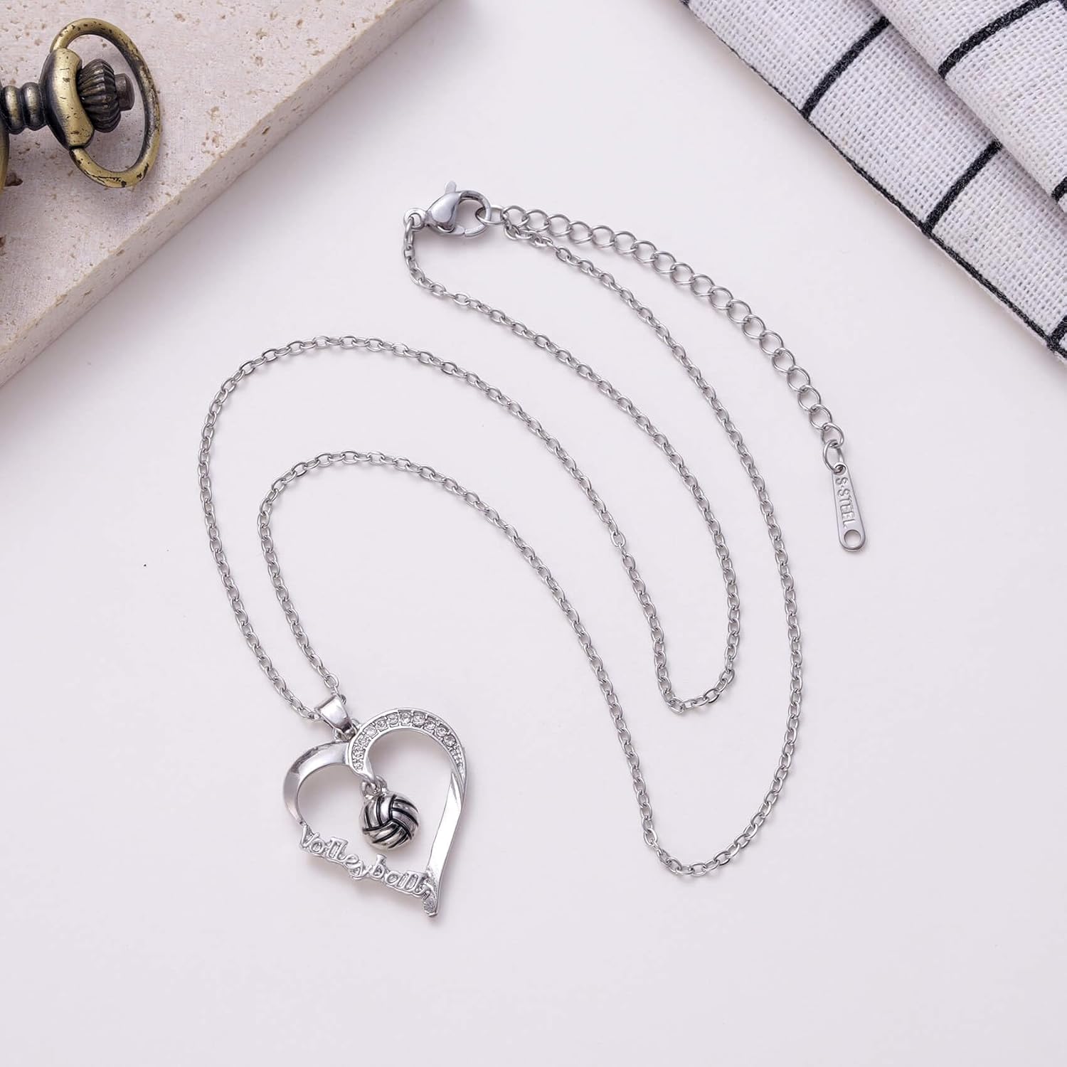 Sport Gift, Softball/Basketball/Soccer/Volleyball Charm Heart Pendant Necklace for Players, Sports Lover's Bday Gift - Image 7