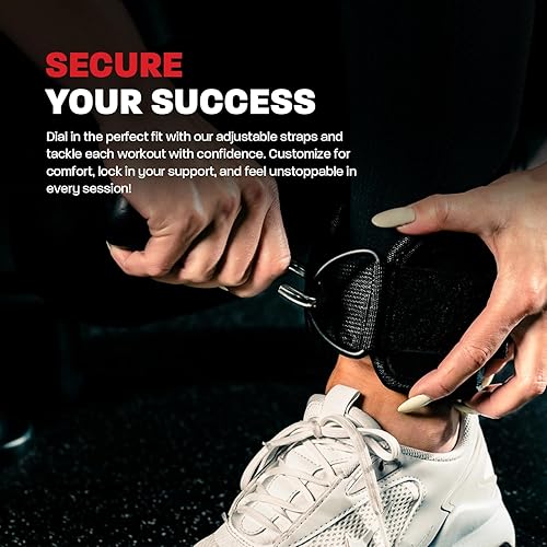 Miniatura 4 de Hawk Sports Correas de tobillo para máquinas de cable para entrenamientos mejorados de glúteos, piernas y otros entrenamientos de la parte inferior