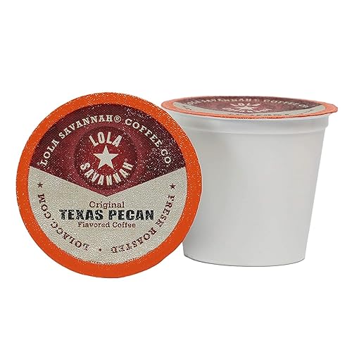 Lola Savannah Cápsulas de café con cafeína Texas Pecan en envases en forma de vaina, 50 unidades