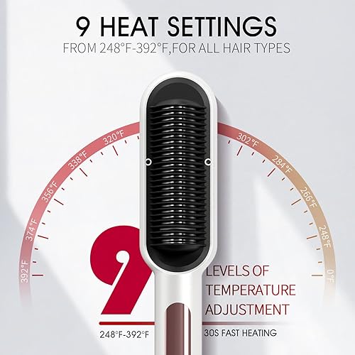 Miniatura 4 de Cepillo alisador iónico BLUSHMARKS Nano Titanium 30s calentamiento rápido y antiquemaduras 9 ajustes de temperatura pantalla LED profesional salón