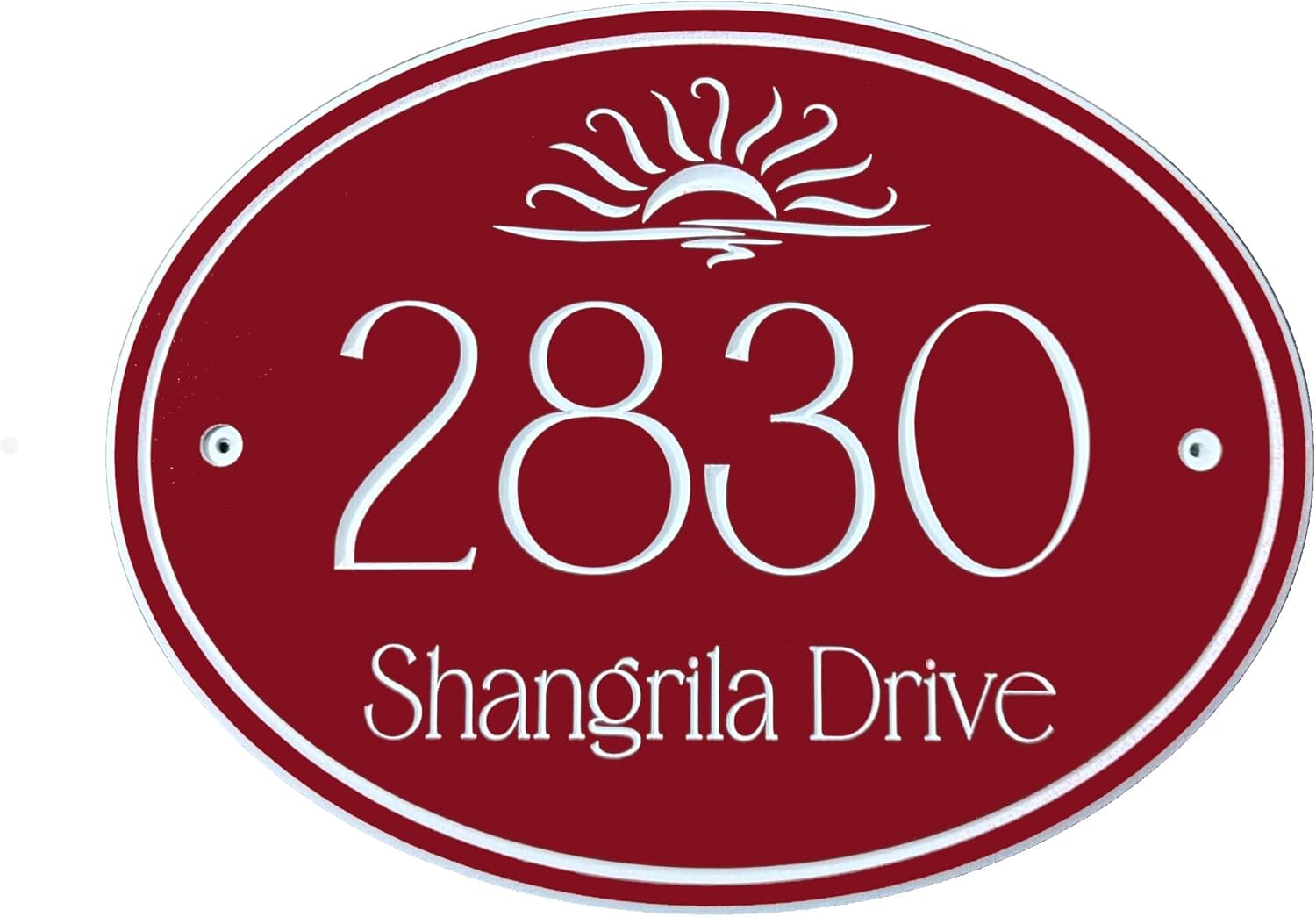 Coastal address plaque - House Number sign With Sun Design, Outdoor, Weatherproof, Durable, Beach, Add last name or street name, Beach, Nautical, Coastal