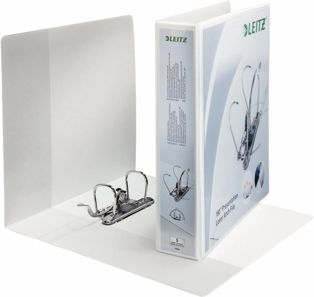 Leitz Presentation Lever Arch File, 5 cm Width, 42260001 - A4 Maxi, White