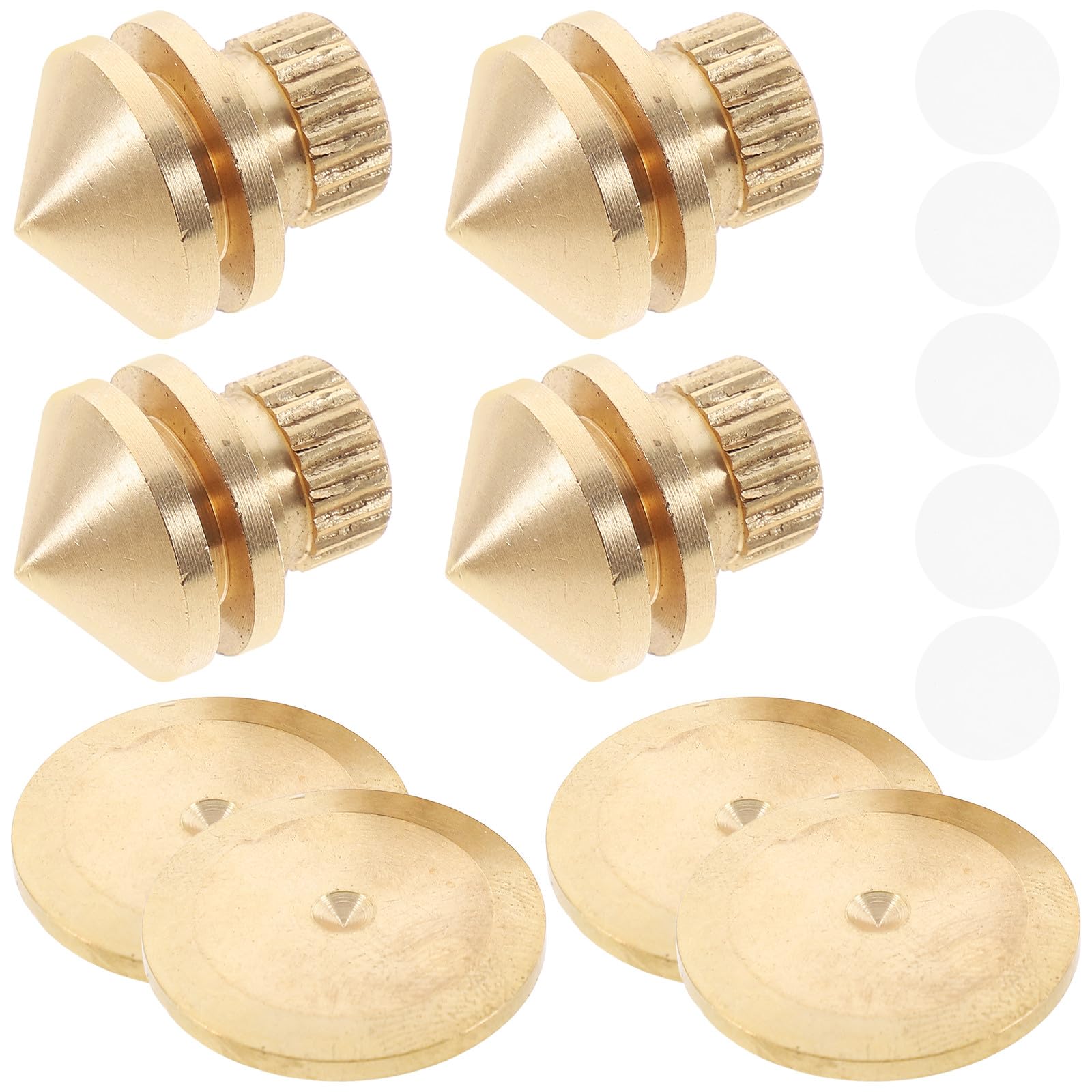 Pies de aislamiento Levemolo 4 piezas de cobre dorado con adhesivo 8