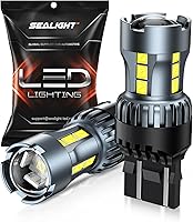 SEALIGHT 7443 7440 LED Bulbs 6000K White Reverse Backup Lights - 600% Brighter T20 W21W 7444 7441 Bulbs, Pack of 2