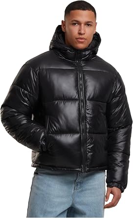 Urban Classics Men's Tb7585-shiny puffer jacket with hood puffer jacket (pack of 1)