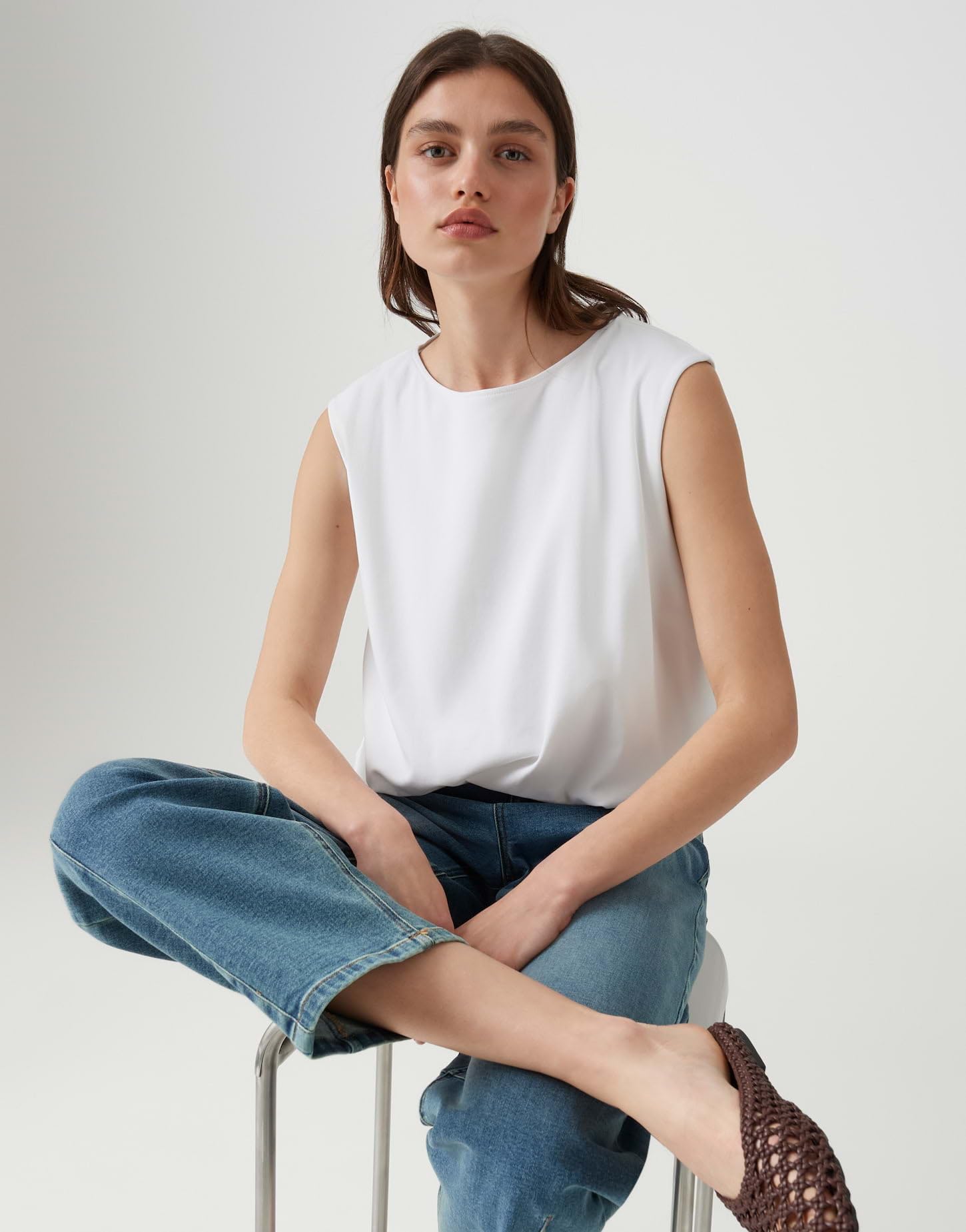 OPUS Damen Top | Jerseytop mit Ballonsaum aus BCI Cotton Regular Fit