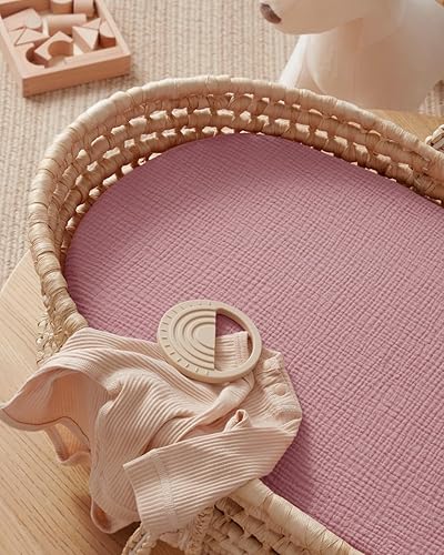 Vista 127 de Blissful Diary Sábanas de muselina para cuna, paquete y juego, sábanas ajustadas para Pack N Play, algodón suave para niños y niñas, paquete de 2