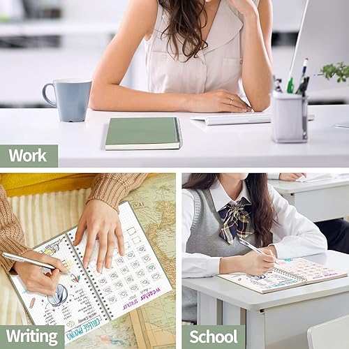 Vista 129 de AHGXG Diario de puntos y viñetas – Cuaderno de espiral de cuadrícula de puntos de 8.5 x 11 pulgadas, cuaderno de puntos grande A4, papel grueso