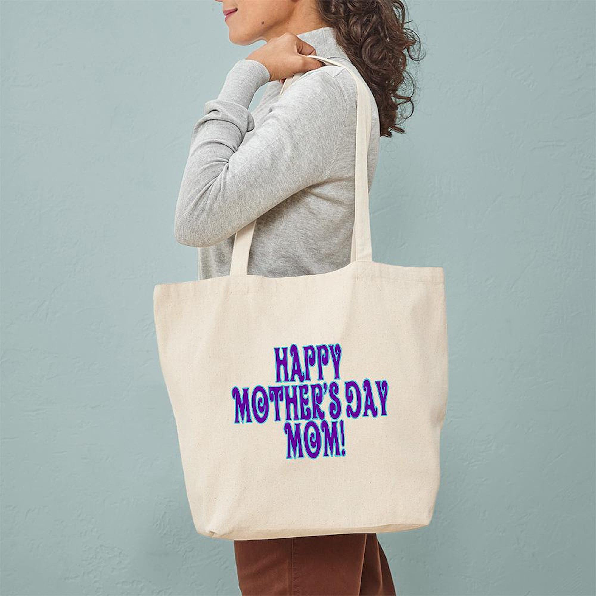 CafePress Happiness Mom Tote Bag – Natural Canvas Reusable Shopping Bag – Durable & Eco-Friendly Carryall