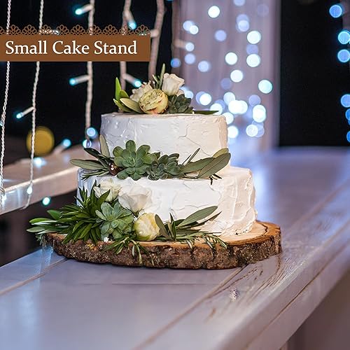 Miniatura 6 de Pllieay Paquete de 6 rebanadas de madera sin terminar de 10 a 11 pulgadas, rebanadas de madera natural con corteza de árbol para bodas, centros de