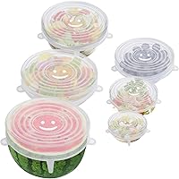 Vista 1 de 6PCS OstWony Silicone Stretch Lids, Four Specifications of Reusable Silicone Bowl Cover, Suitable for Various Food Containers, High and Low