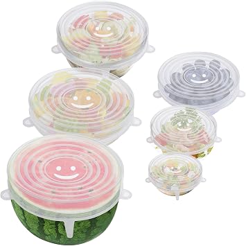 6PCS Silicone Stretch Lids, Six Sizes of Bowl Cover | Silicone Stretch Lids,Reusable Silicone Bowl Cover,Suitable for Various Food Containers,High and Low Temperature Scenarios