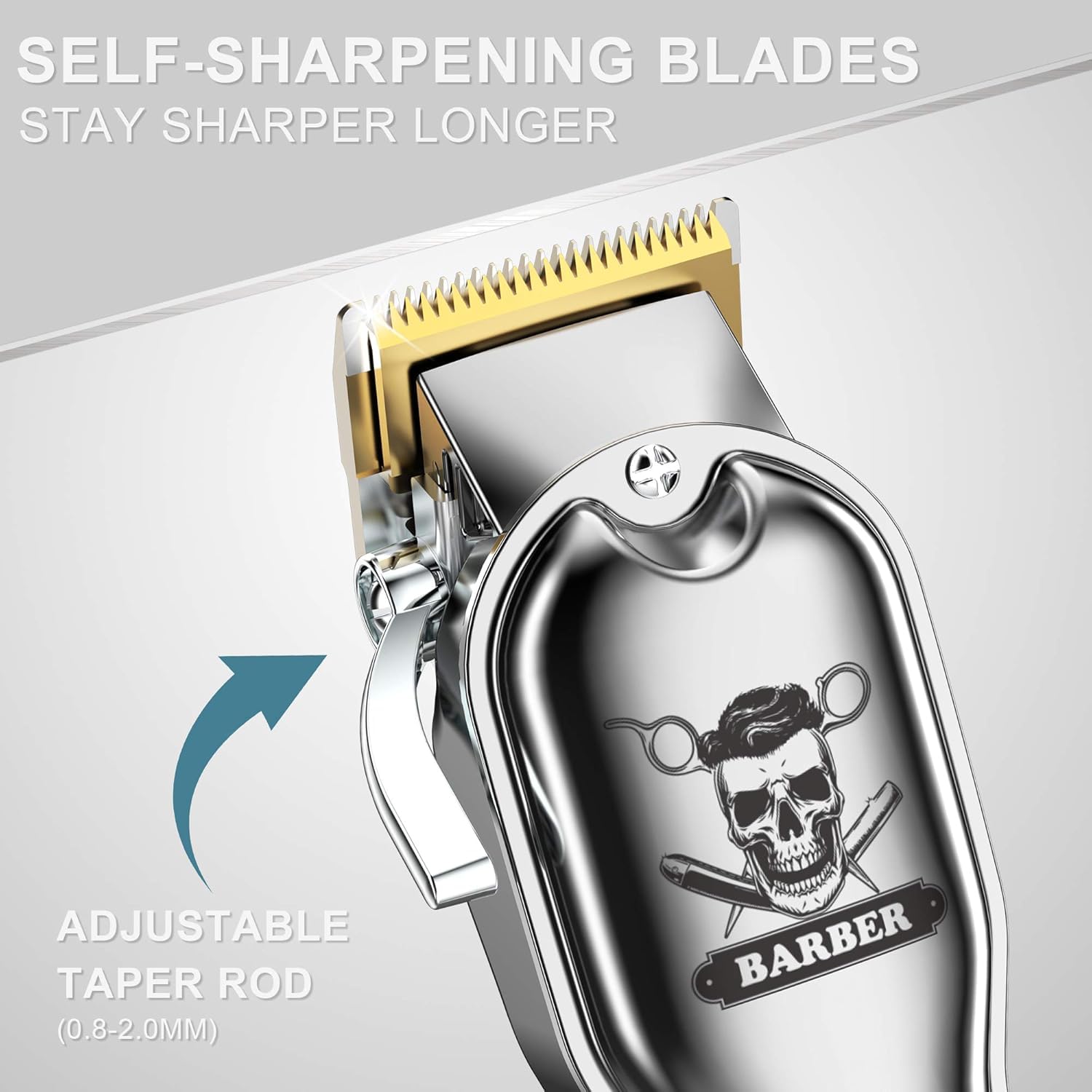 Hatteker Haarschneidemaschine Profi akku Haarschneider Herren Haartrimmer Langhaarschneider Herren Bartschneider Barttrimmer Wasserdichter (Silber)