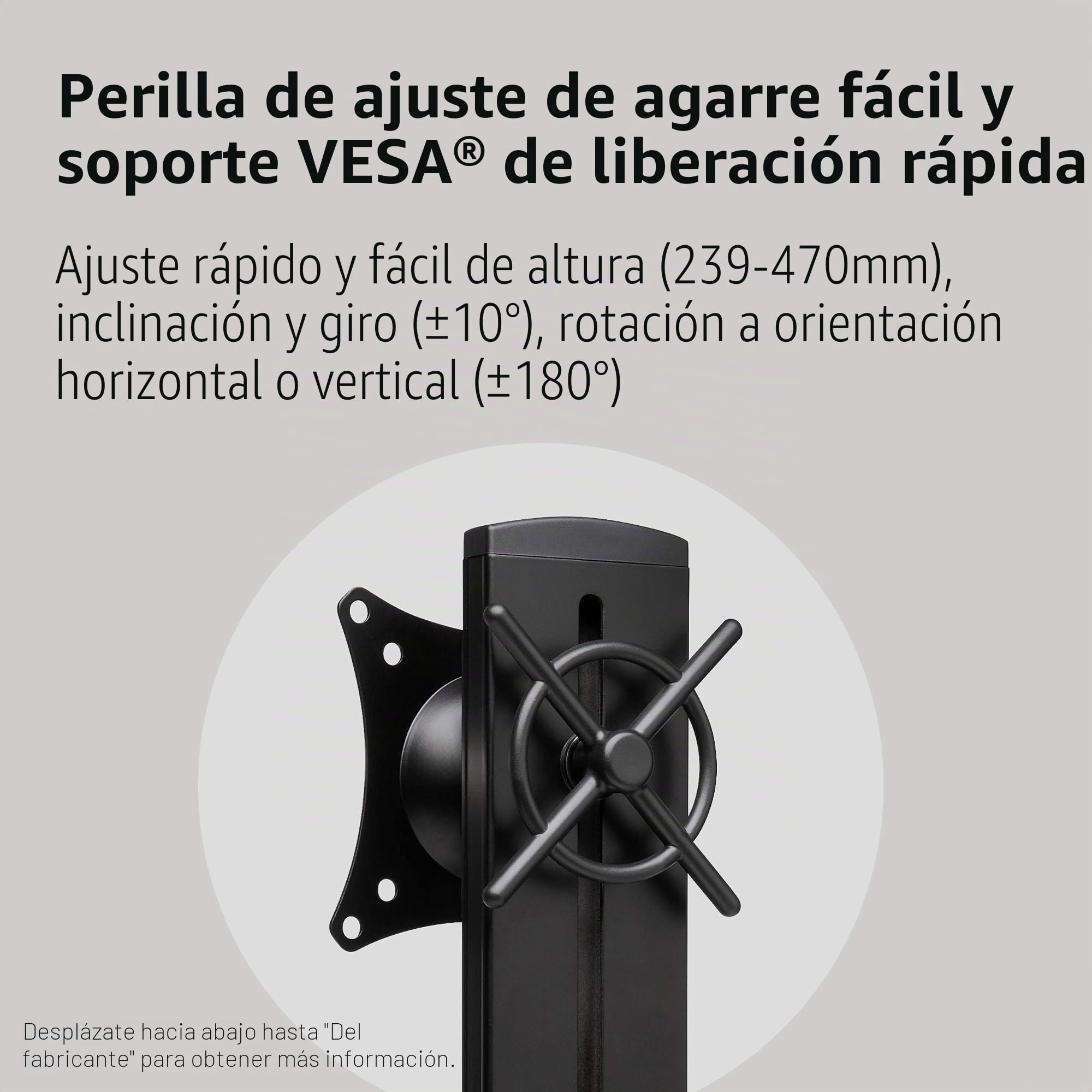 Kensington Brazo SmartFit para un Monitor con Placa VESA - Brazo de Ahorro de Espacio para un Monitor Pequeño con Configuración de Altura Ajustable, Negro (K55512WW)