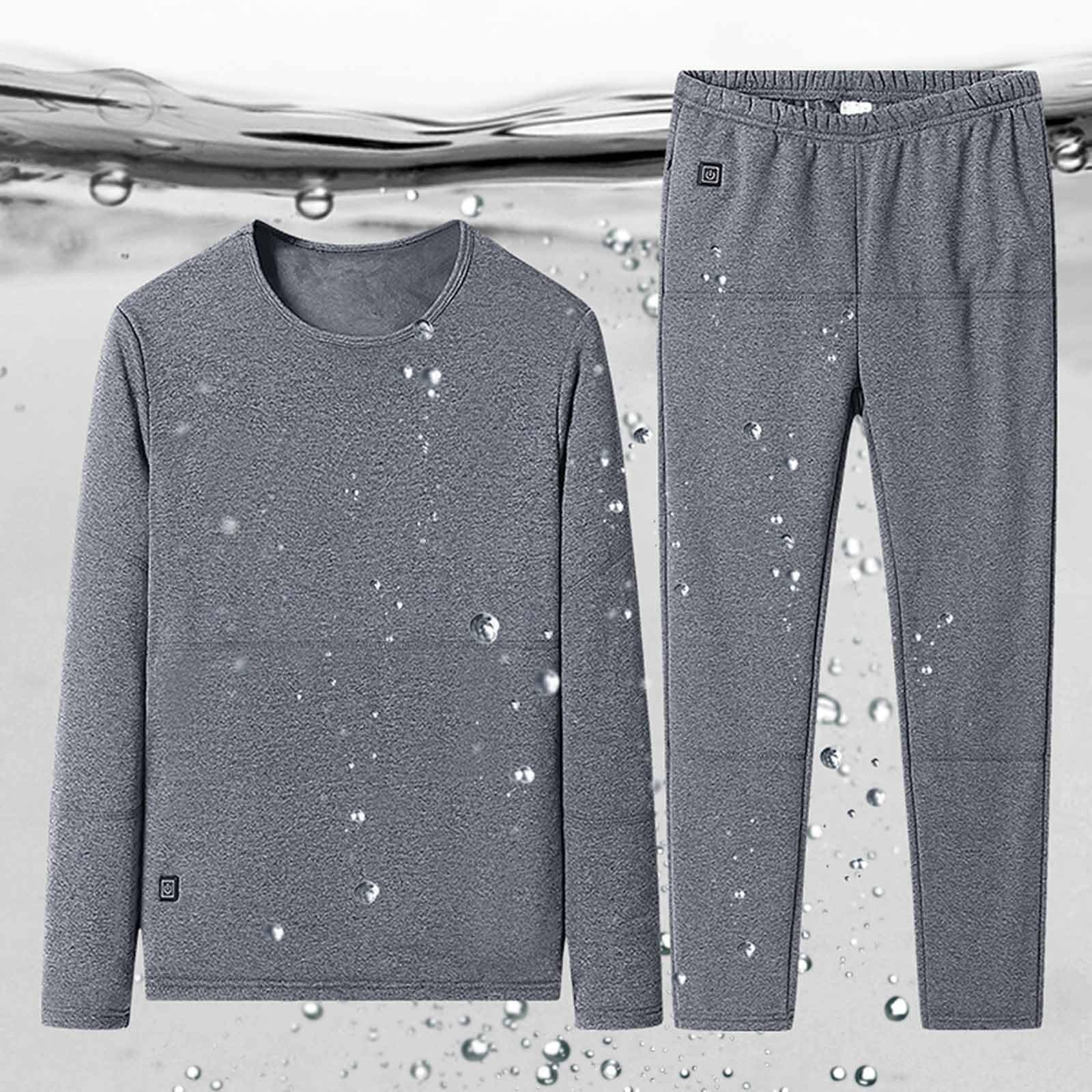 Ropa Termica Hombre,Conjunto Interior Calefactable USB 28 Zonas Calentadas | Ropa Térmica Calefactable 3 Controles de Temperatura, Camiseta Manga Larga y Pantalones Interior, para Esquí Motos Caza
