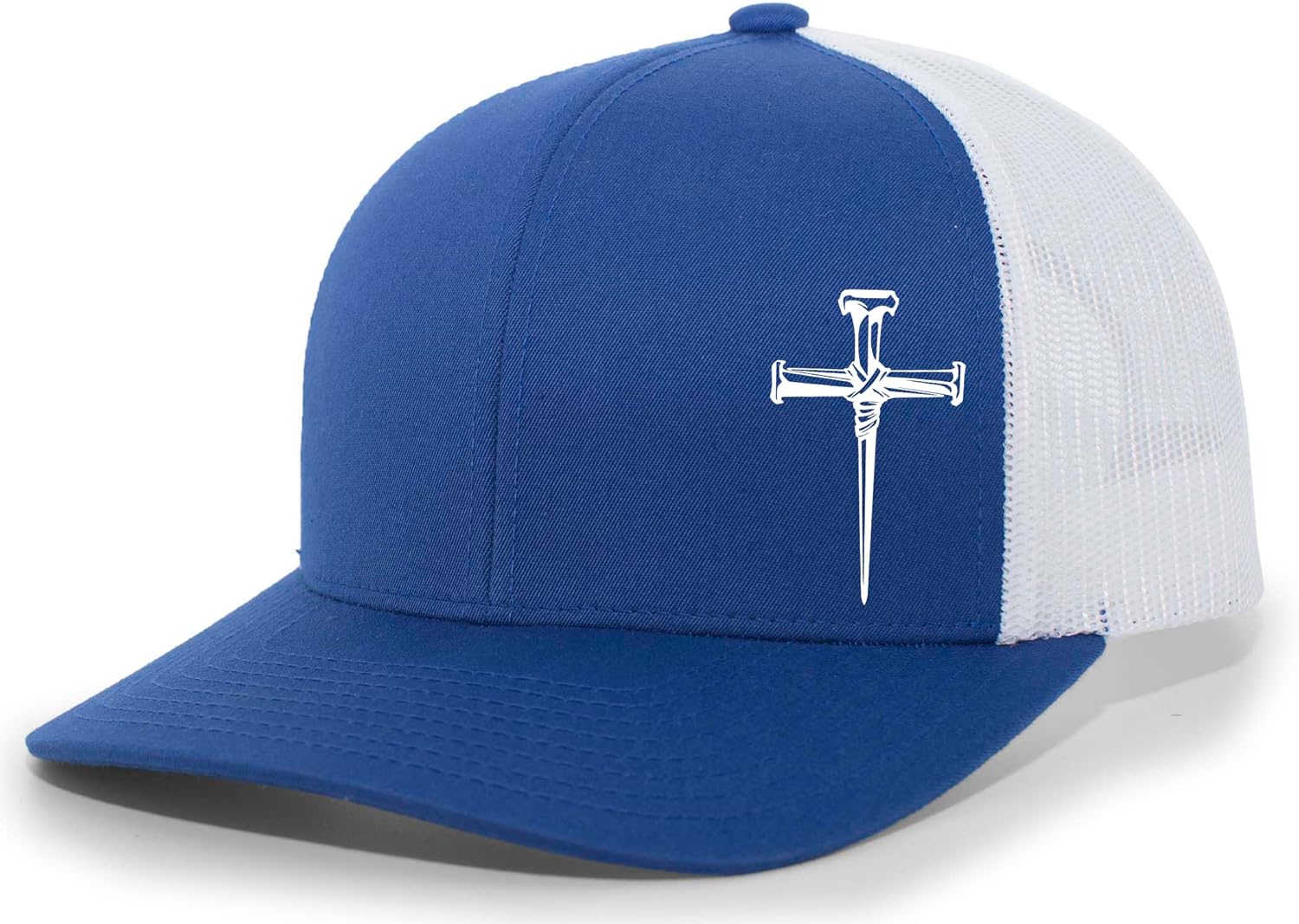 Men's Christian Faith Cross Nails Embroidered Mesh Back Trucker Hat