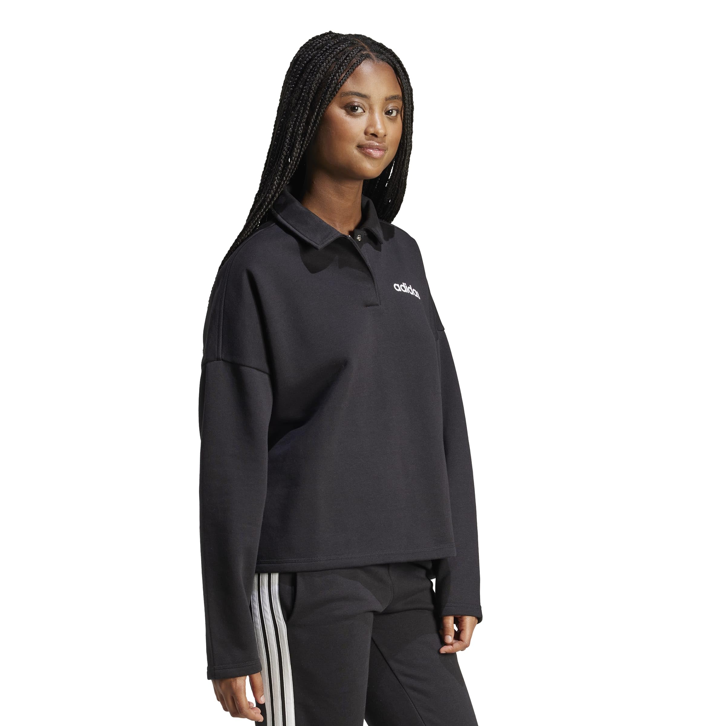 adidas Femme Essentials Linear Fleece Polo Sweatshirt
