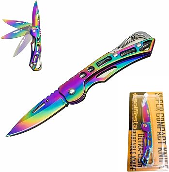 Solfiesta Super Compact Knife, Foldable, Stainless Steel, Ultra Lightweight, For Camping, Outdoors, Fruits, Mountain Climbing, Fishing, Disaster Preparedness