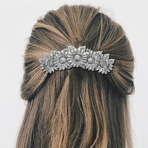 Miniatura 8 de Pasadores de metal, horquilla de flores y mariposas, grandes hechas a mano, pinzas para el cabello para mujer