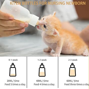 Pet Nursing Bottle Kits, Miracle Nipple for Kittens, Puppy Bottles for Nursing Puppy Milk, Replacement Silicone Nipple, Pet Pill Shooter Dispenser, 5ml Dropper