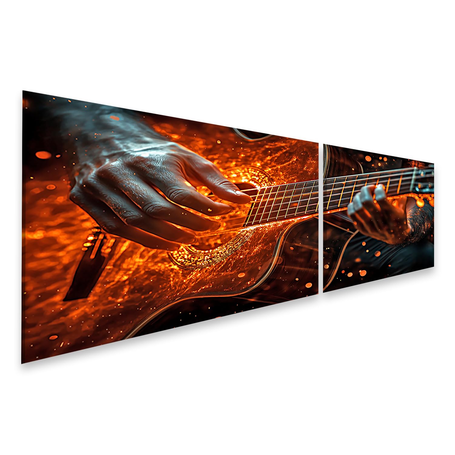 islandburner Prime Immagine su tela, riproduzione di chitarra ardente al buio, per soggiorno, amanti della musica, negozio di musica, immagini da parete