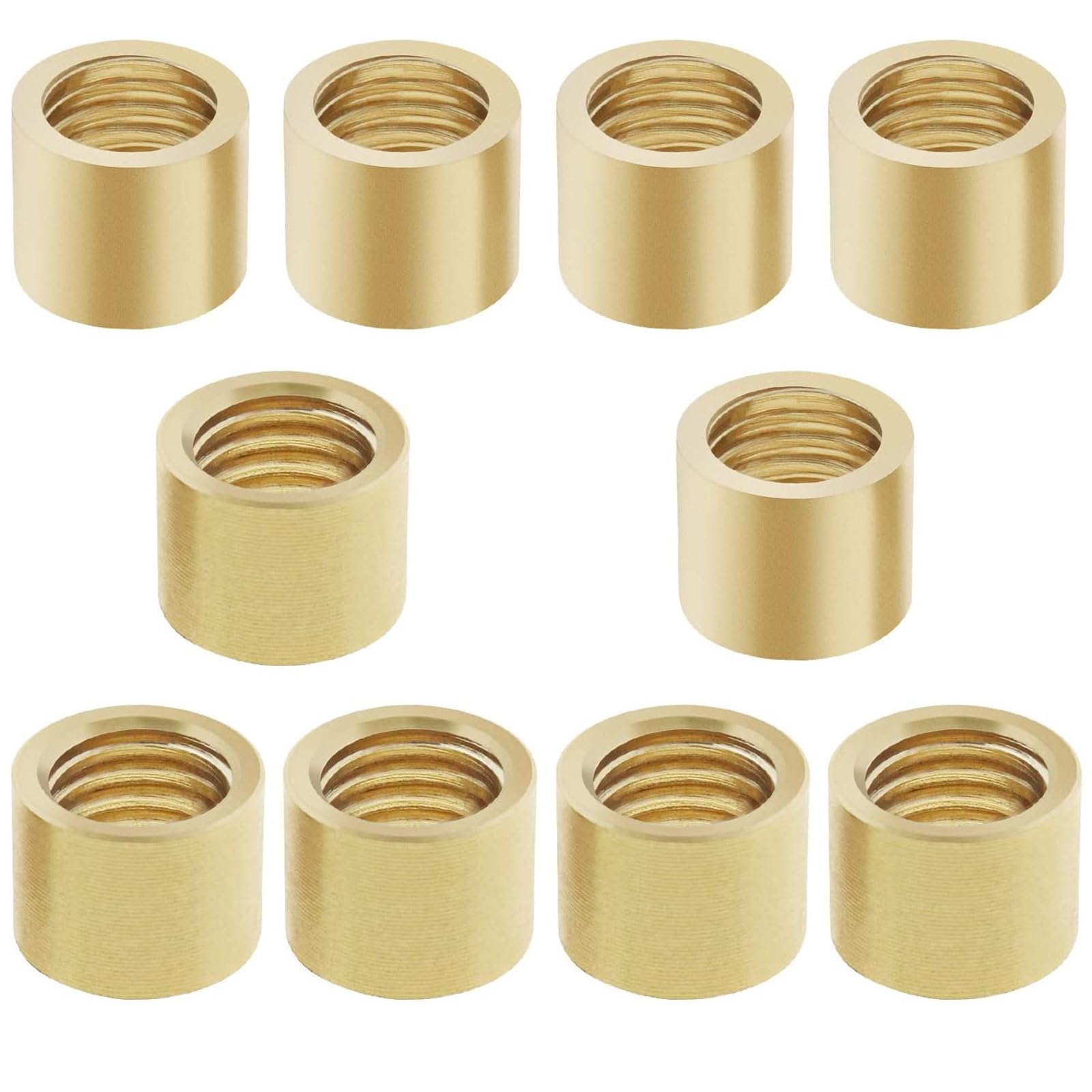 CVNRCLP 10PCS Snooker Pool Cue Ferrules - Brass Cue Tip Replacement Accessories (5PCS Each - 9mm & 10mm) for Billiards Repair
