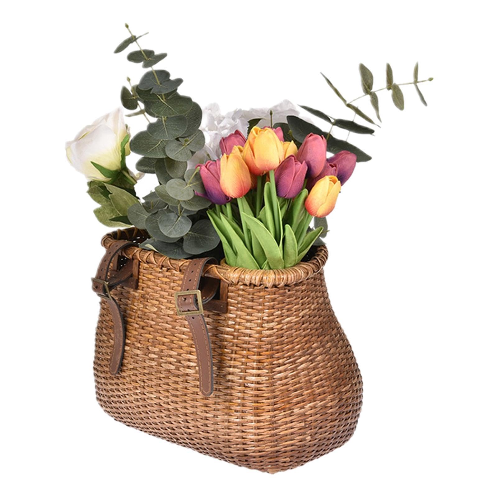 Basket Front - Handlebar Basket Cargo - Storage with Adjustable Leather