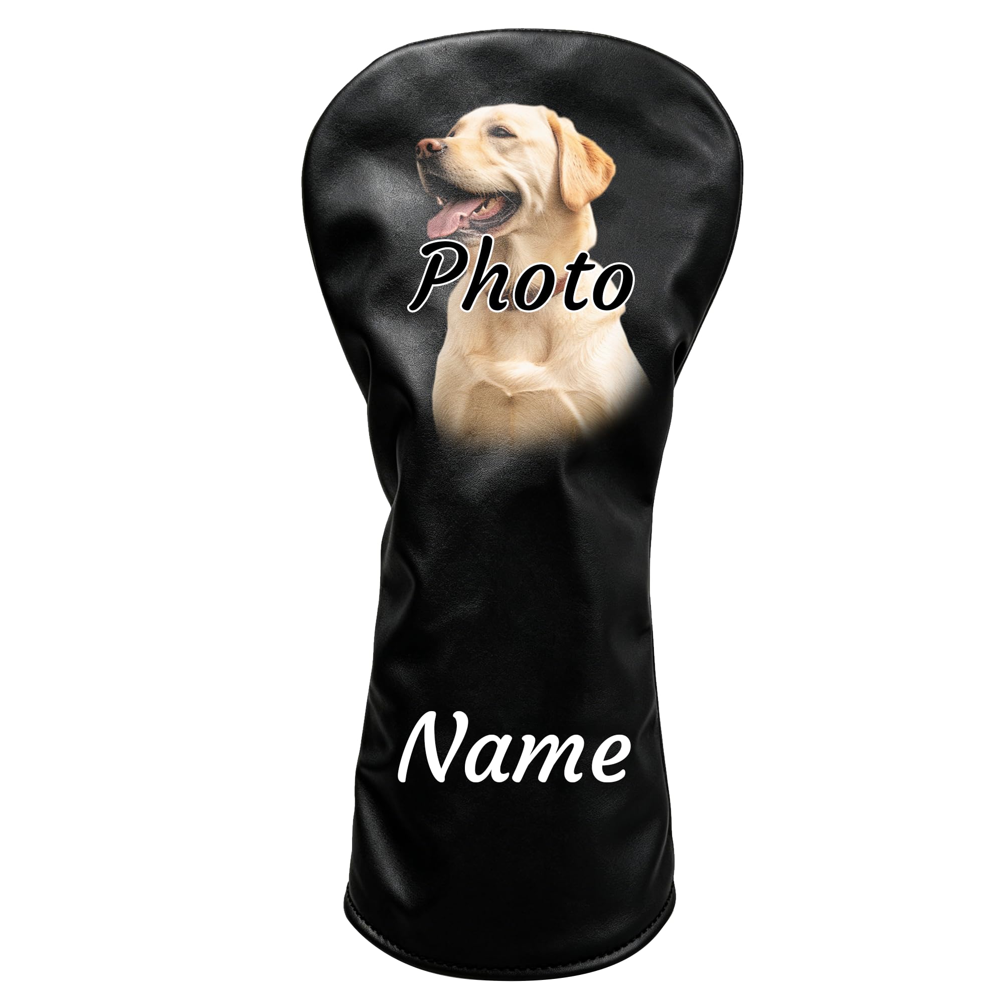 WERWAES Custom Golf Head Covers – Personalised Driver, Fairway and Hybrid Golf Club Covers with Photo/Text, Fits Most Woods, Golf Gift for Men and Women